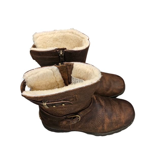 Ugg Brown Leather Moto Boots. Size 7. - Picture 3 of 14